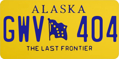 AK license plate GWV404