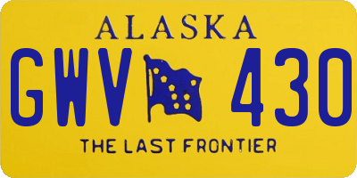 AK license plate GWV430