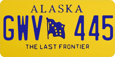 AK license plate GWV445