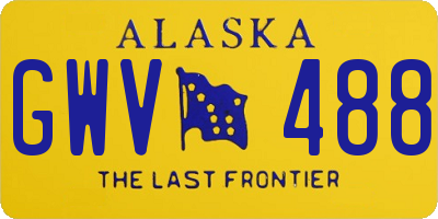 AK license plate GWV488