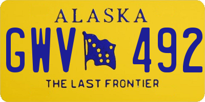 AK license plate GWV492