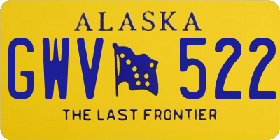 AK license plate GWV522
