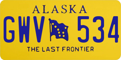 AK license plate GWV534