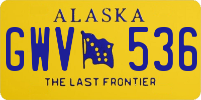 AK license plate GWV536