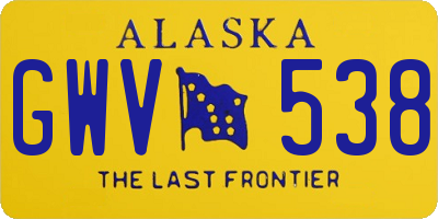 AK license plate GWV538