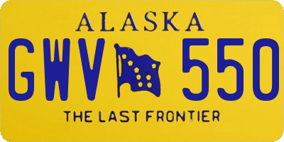 AK license plate GWV550