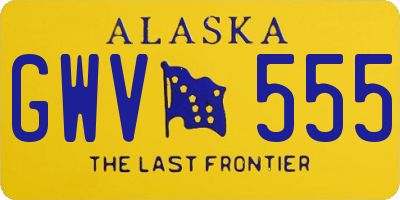 AK license plate GWV555