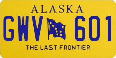 AK license plate GWV601