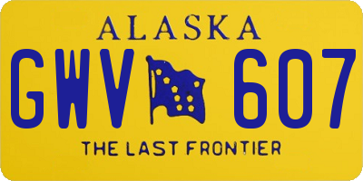 AK license plate GWV607