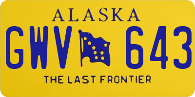 AK license plate GWV643
