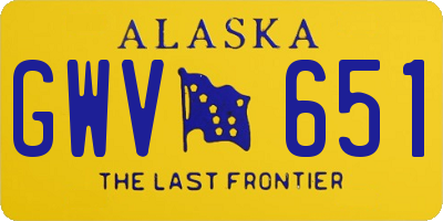 AK license plate GWV651