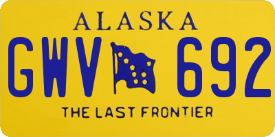 AK license plate GWV692
