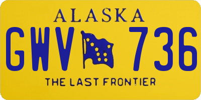 AK license plate GWV736