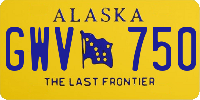 AK license plate GWV750