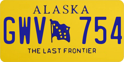 AK license plate GWV754