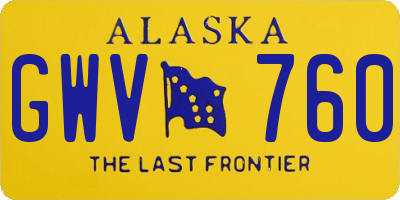 AK license plate GWV760