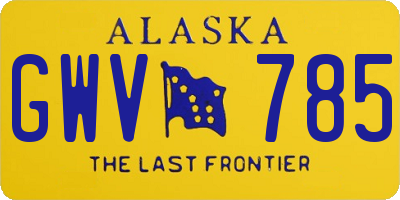 AK license plate GWV785