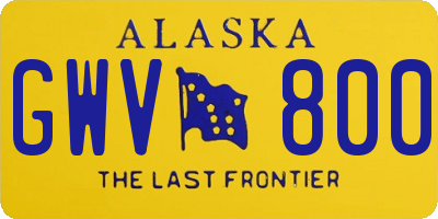 AK license plate GWV800