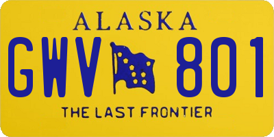 AK license plate GWV801