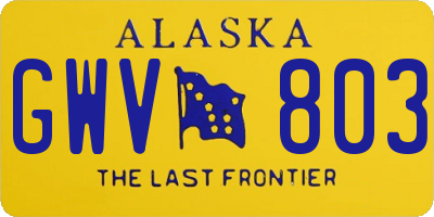 AK license plate GWV803