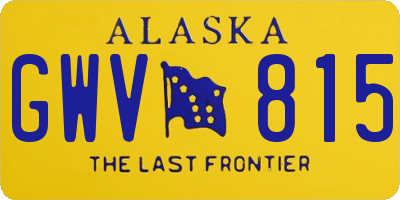AK license plate GWV815