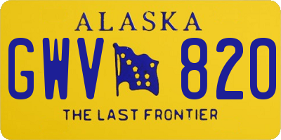 AK license plate GWV820