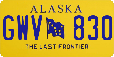 AK license plate GWV830