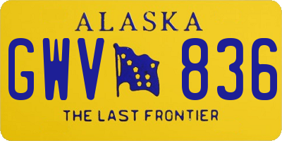 AK license plate GWV836