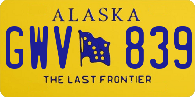 AK license plate GWV839