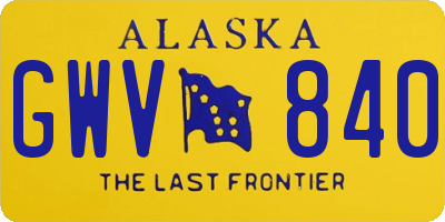 AK license plate GWV840