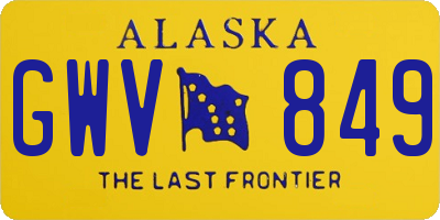 AK license plate GWV849