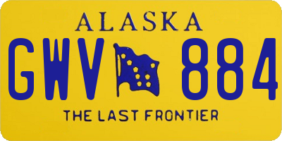 AK license plate GWV884