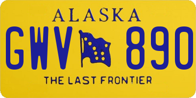 AK license plate GWV890