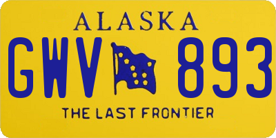 AK license plate GWV893