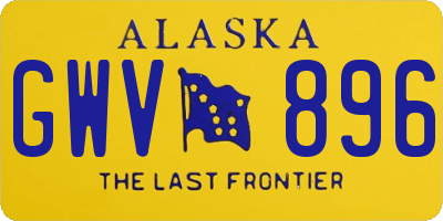 AK license plate GWV896