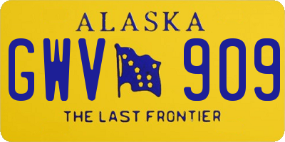 AK license plate GWV909