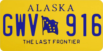 AK license plate GWV916