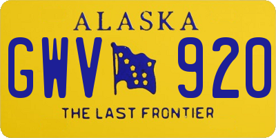 AK license plate GWV920