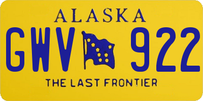 AK license plate GWV922