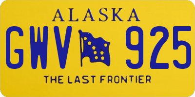 AK license plate GWV925