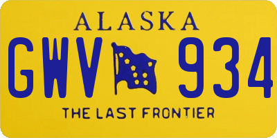 AK license plate GWV934