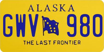 AK license plate GWV980
