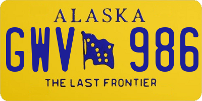 AK license plate GWV986