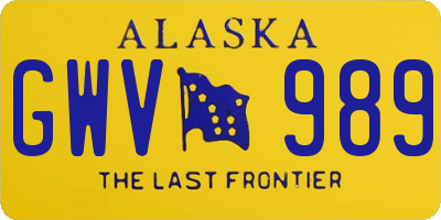 AK license plate GWV989