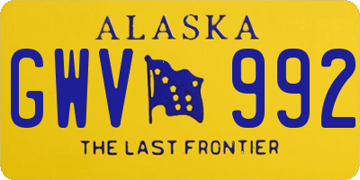 AK license plate GWV992