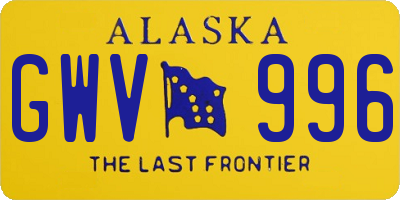 AK license plate GWV996