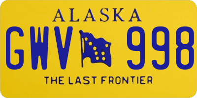 AK license plate GWV998