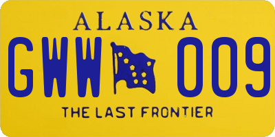 AK license plate GWW009