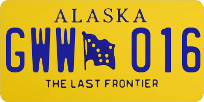 AK license plate GWW016