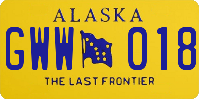 AK license plate GWW018